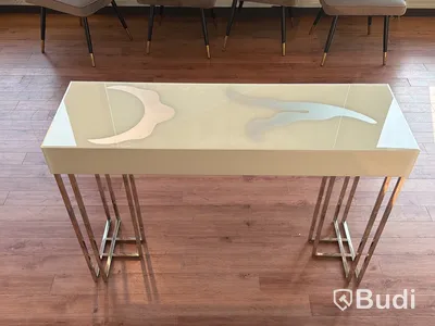Sidobord med vit skiva, 120 cm