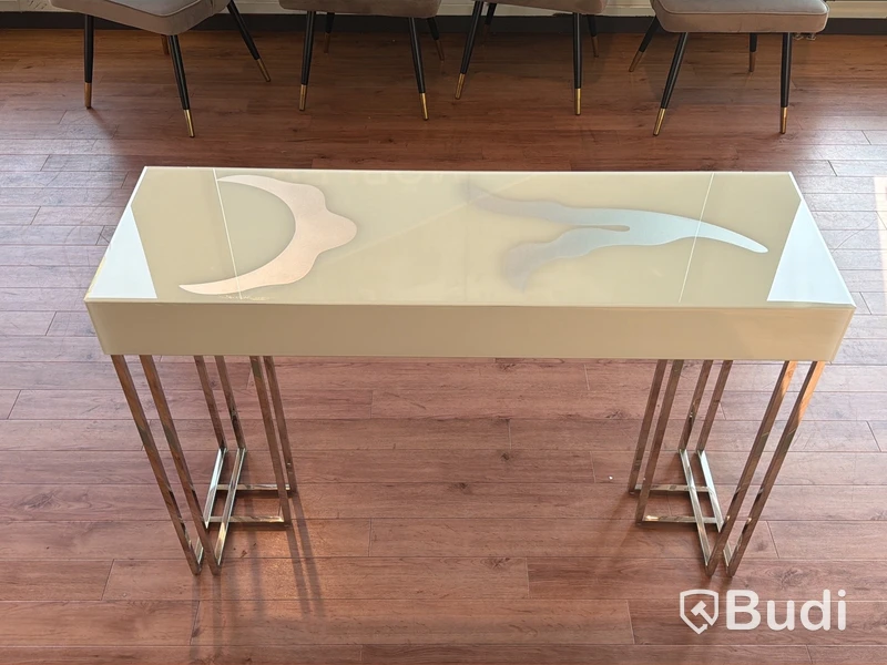 Sidobord med vit skiva, 120 cm
