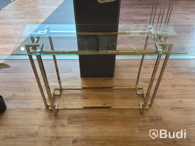 Sidobord med glasskiva, 120 cm