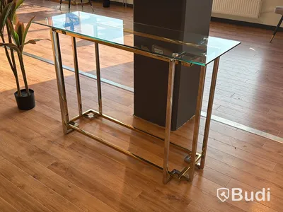 Sidobord med glasskiva, 120 cm