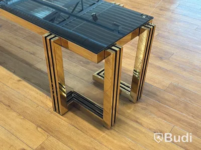 TV-bänk/ sidobänk, svart/ guld