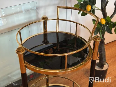 Drinkvagn, svart/ guld