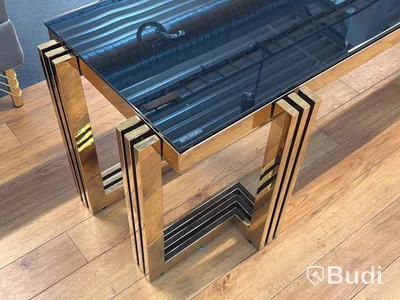 TV-bänk/ sidobänk, svart/ guld, 180 cm
