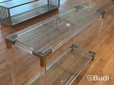 Sidobord med glasskivor, 120 cm