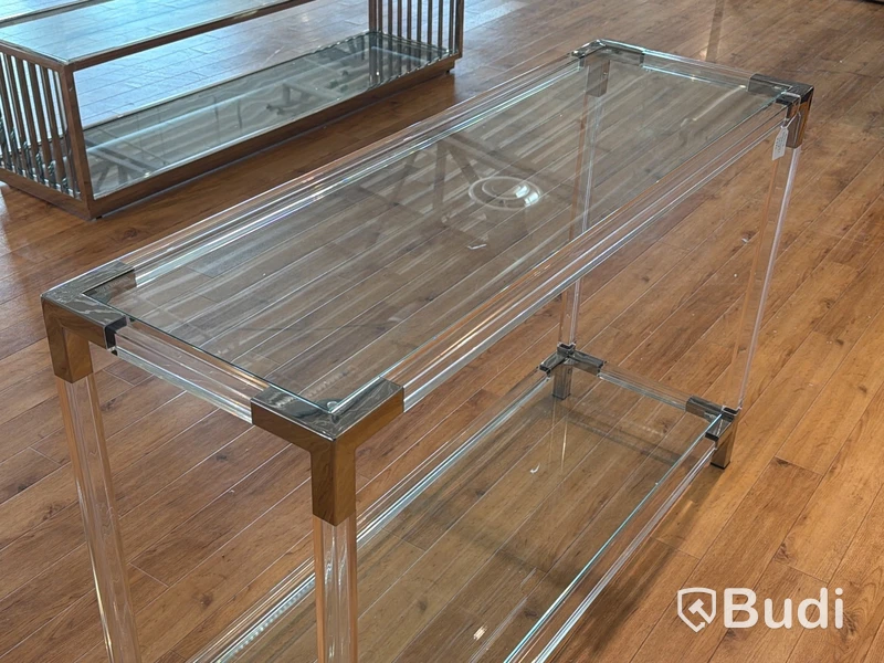 Sidobord med glasskivor, 120 cm