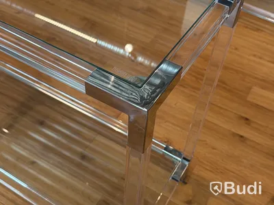 Sidobord med glasskivor, 120 cm