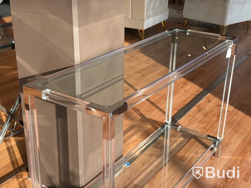 Sidobord med glasskivor, 120 cm