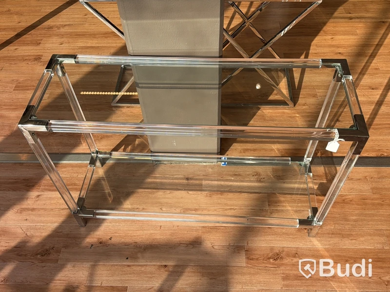 Sidobord med glasskivor, 120 cm