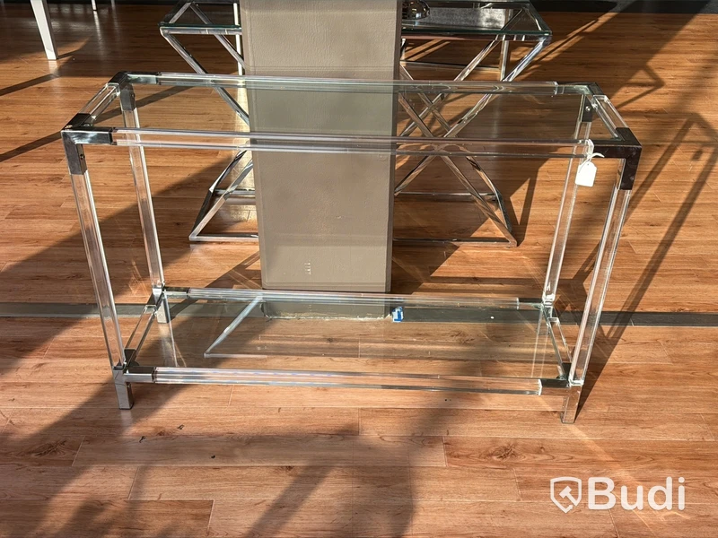 Sidobord med glasskivor, 120 cm