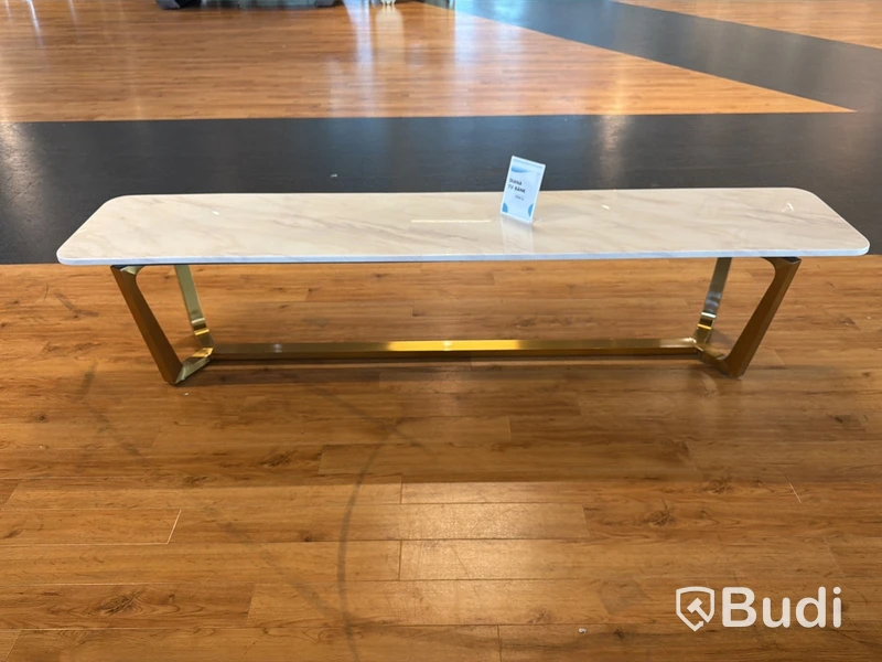 TV-bänk/ sidobänk med stenmönstrad skiva, 200 cm