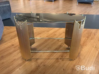 Sidobord, guld och bronsfärgad spegelskiva, 110 cm