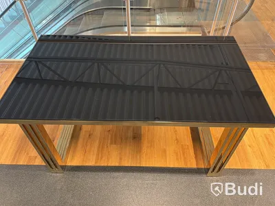Matbord, guld/ svart, 160x90 cm