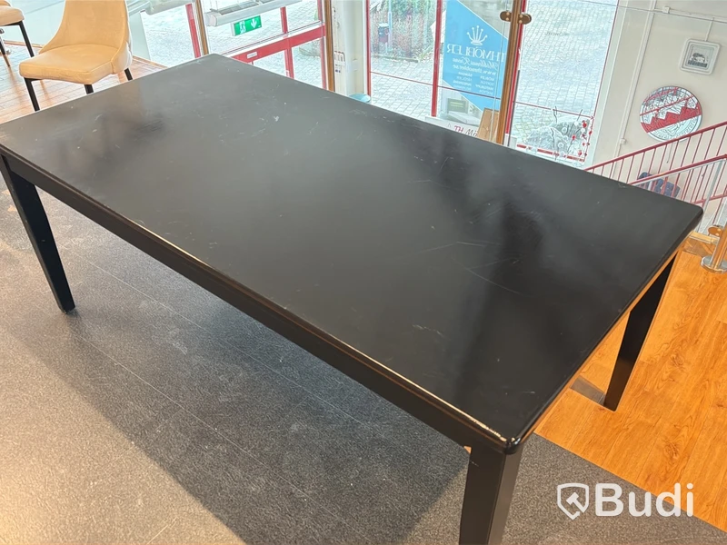 Matbord, svart, 200x100 cm