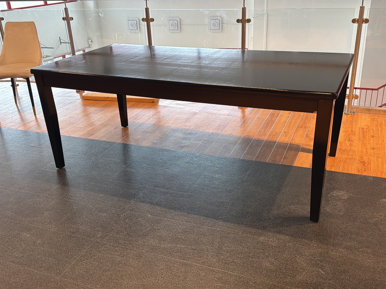 Matbord, svart, 200x100 cm