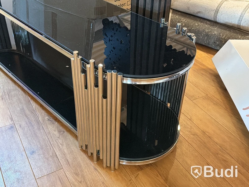 TV-bänk/ sidobänk, svart, 180 cm