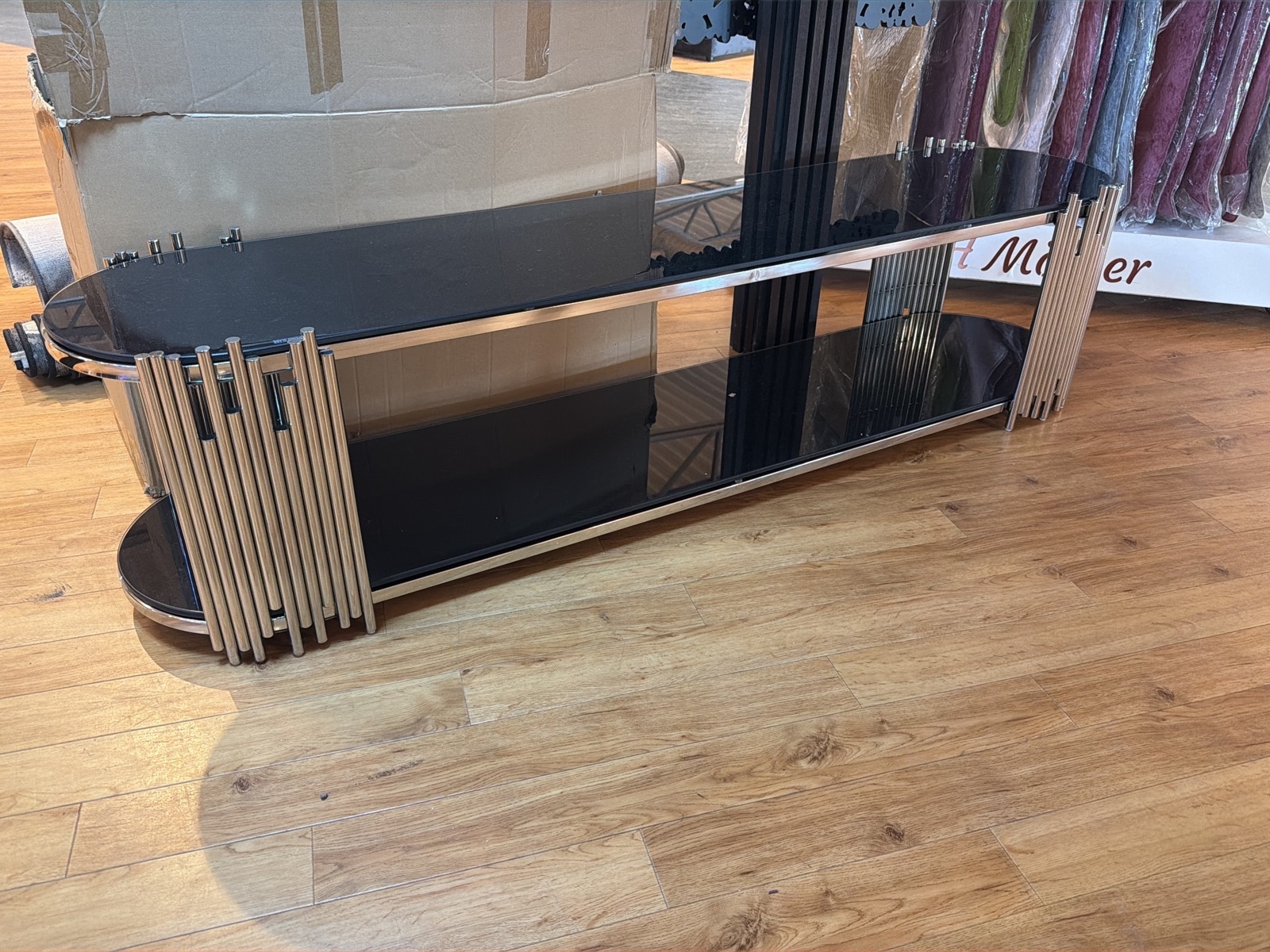 TV-bänk/ sidobänk, svart, 180 cm