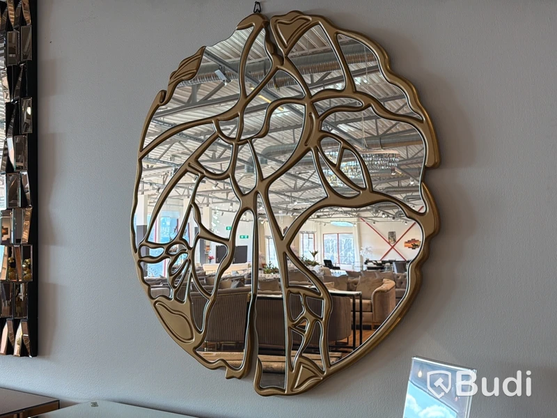 Spegel, guld, ∅90 cm