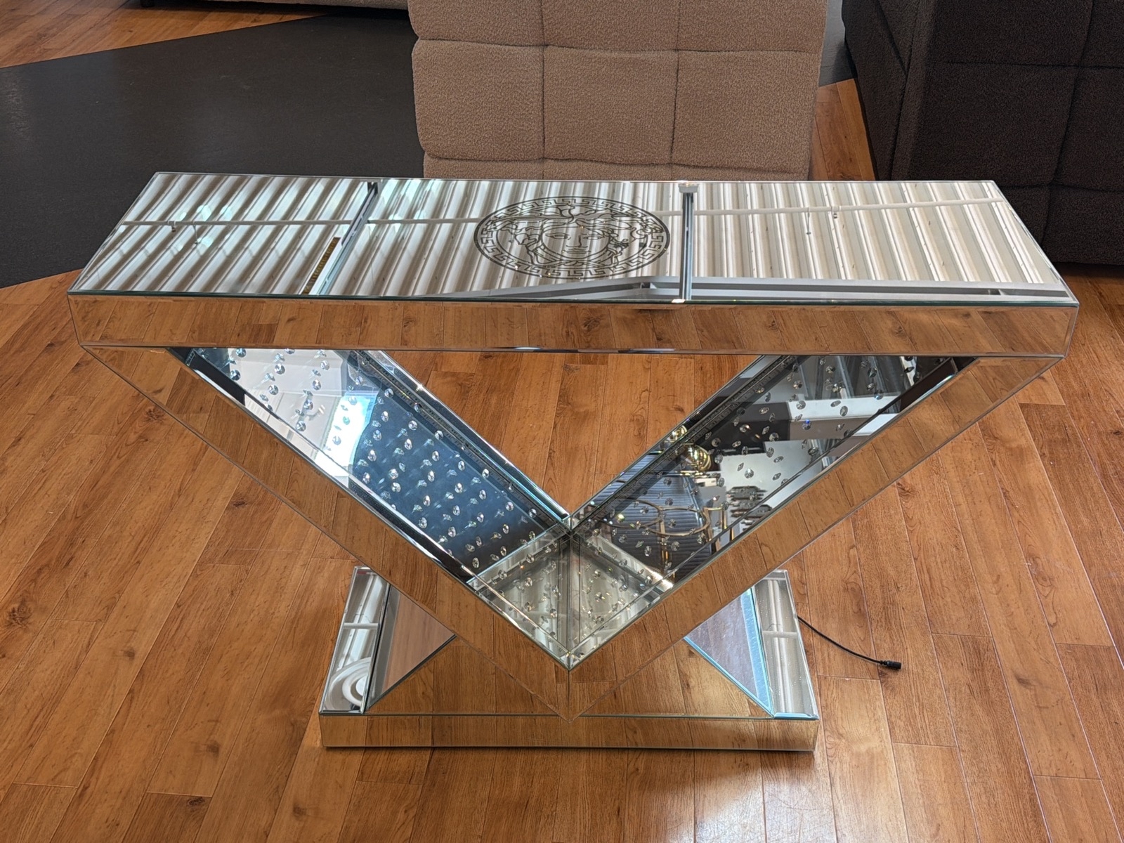 Avlastnings-/ spegelbord i spegelglas