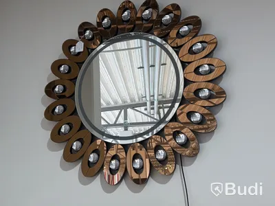 Rund spegel med belysning, ∅ 80 cm