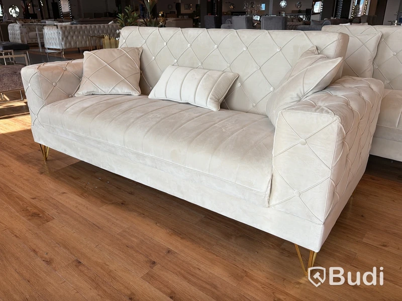 2 st soffor, beige sammet