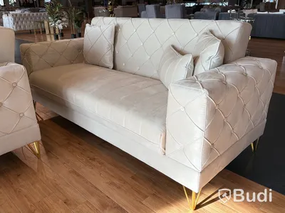2 st soffor, beige sammet