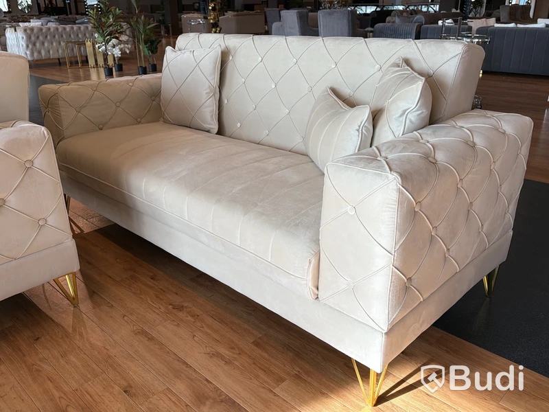 2 st soffor, beige sammet