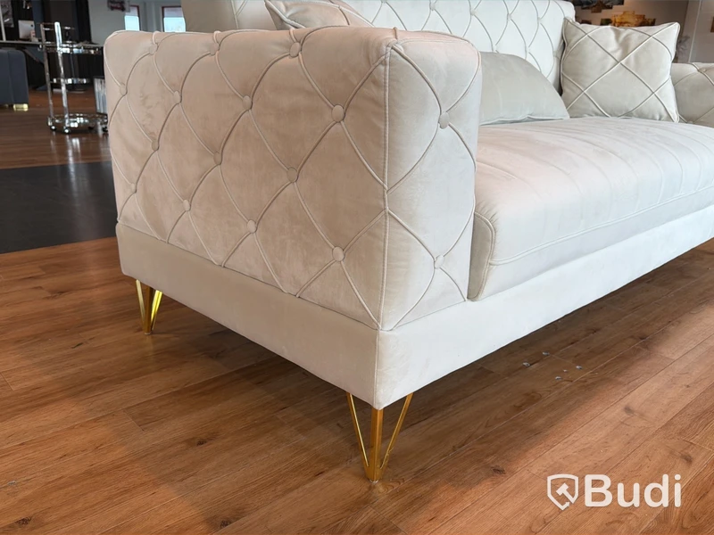 2 st soffor, beige sammet
