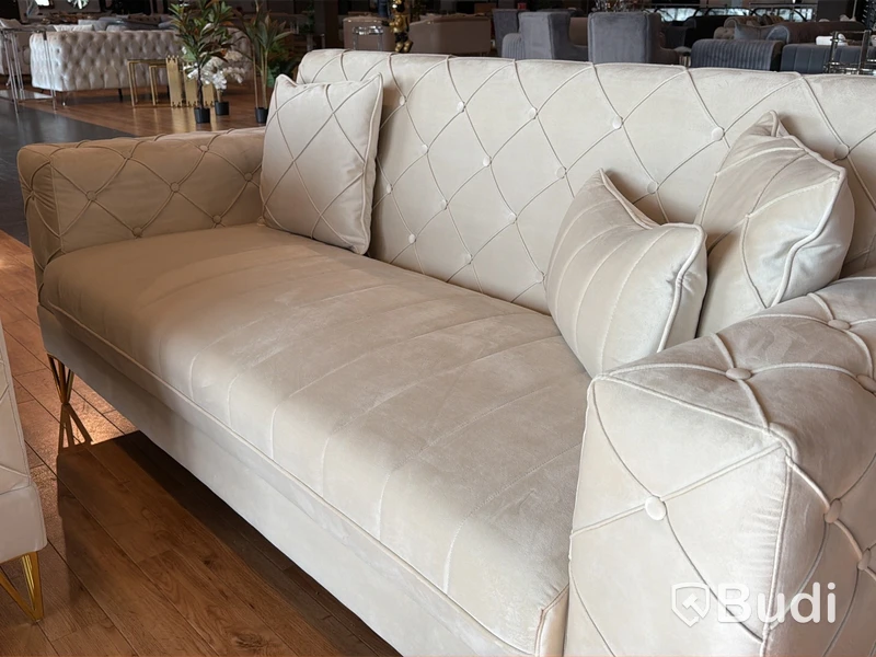 2 st soffor, beige sammet