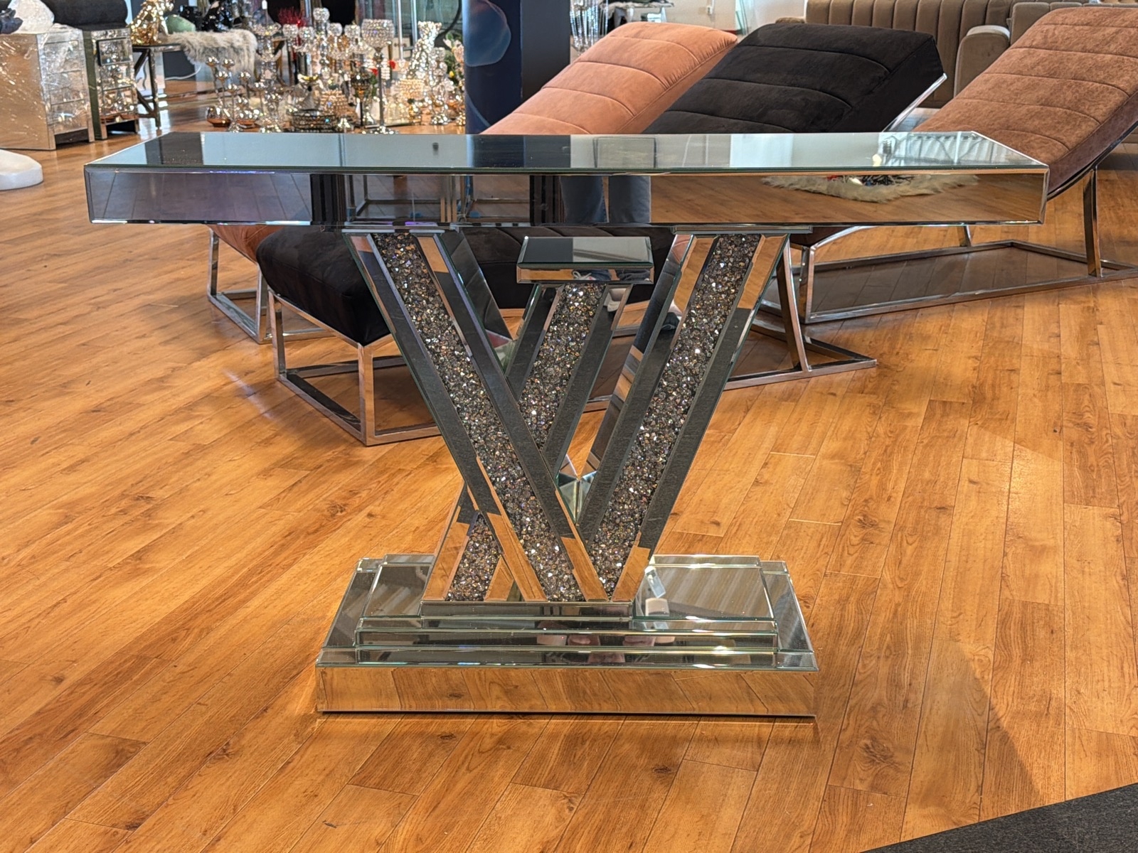 Avlastnings-/ spegelbord i spegelglas