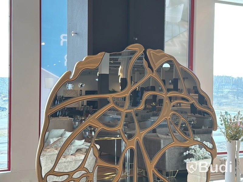 Spegel, guld, ∅90 cm