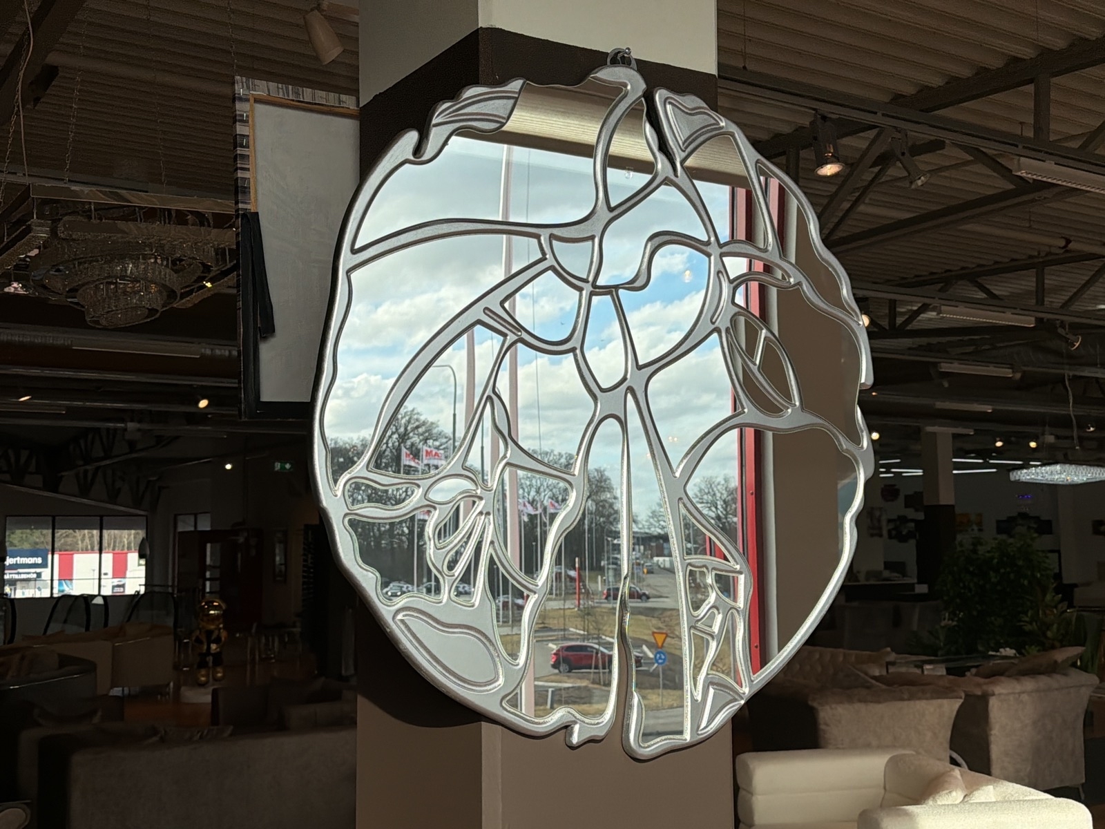 Spegel, silver, ∅ 90 cm