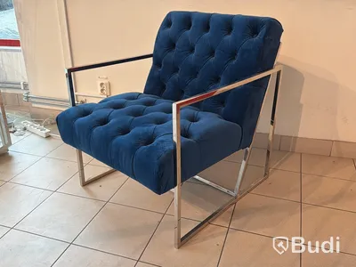 Fåtölj, blå sammet