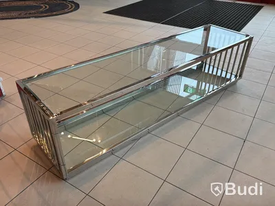 TV-bänk/ sidobänk med glasskivor, 180 cm