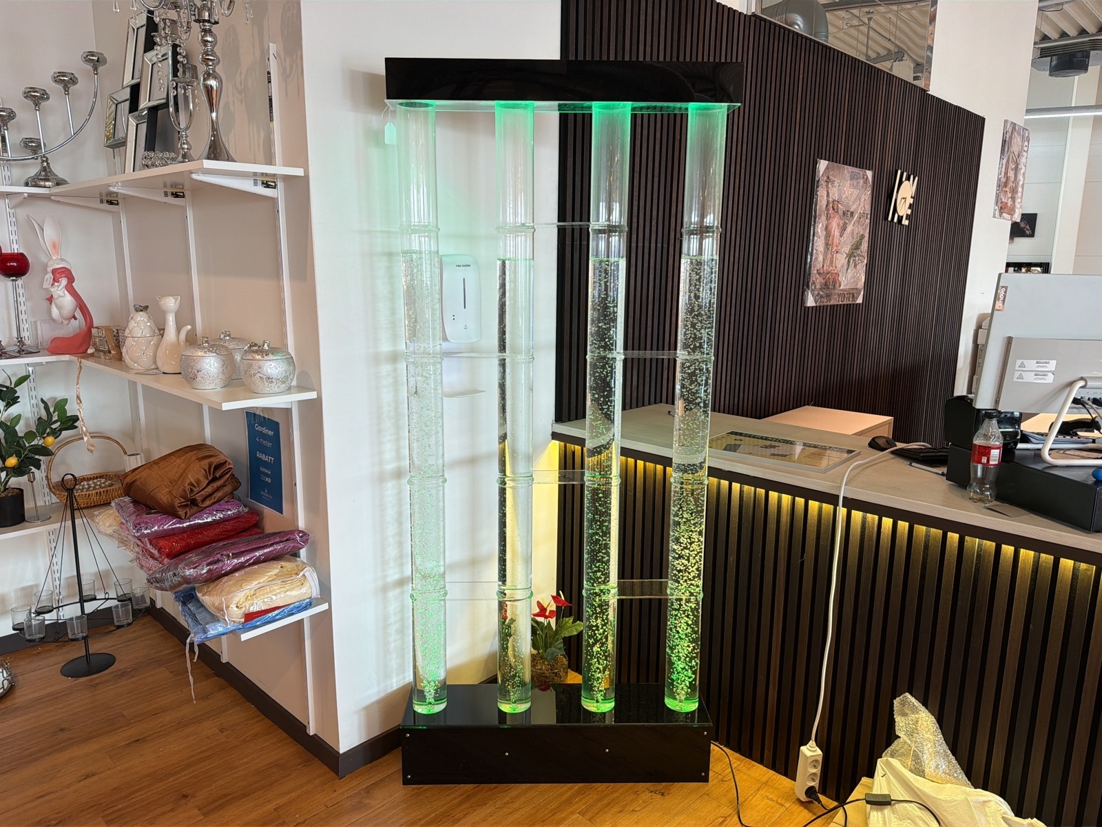 LED bar cabinets, hylla med bubblor och LED belysning, 3 st, höjd 200 cm, NYA