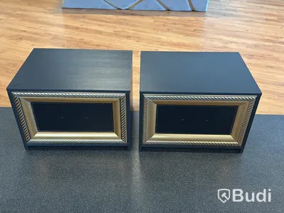 2 st sängbord, svart/ guld