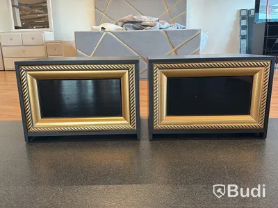 2 st sängbord, svart/ guld