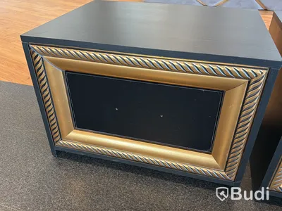 2 st sängbord, svart/ guld