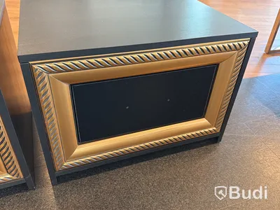 2 st sängbord, svart/ guld