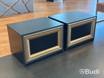 2 st sängbord, svart/ guld