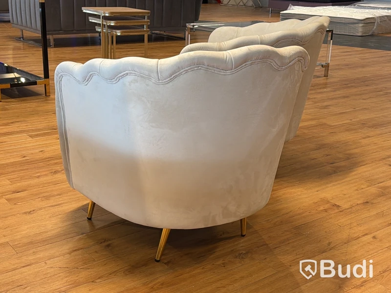 2 st fåtöljer, beige sammet