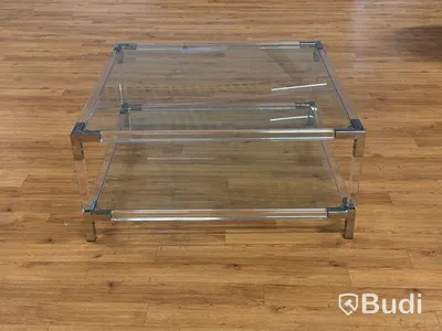 Soffbord med glasskiva, 100x100 cm