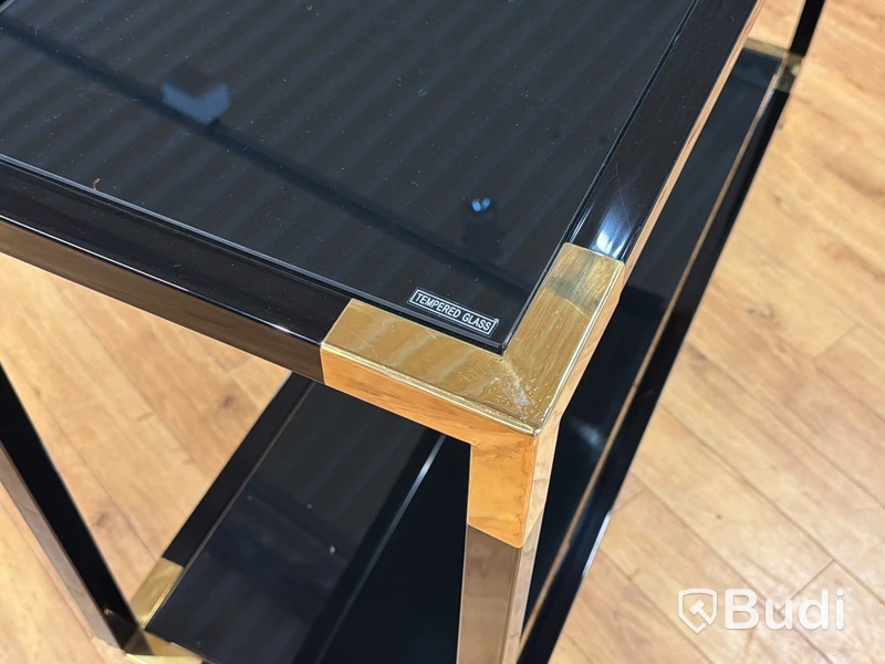 Sidobord, svart/ guld