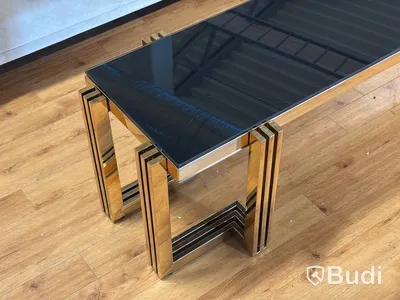 TV-bänk/ sidobänk, svart/ guld