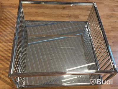 Soffbord med glasskiva, 100x100 cm