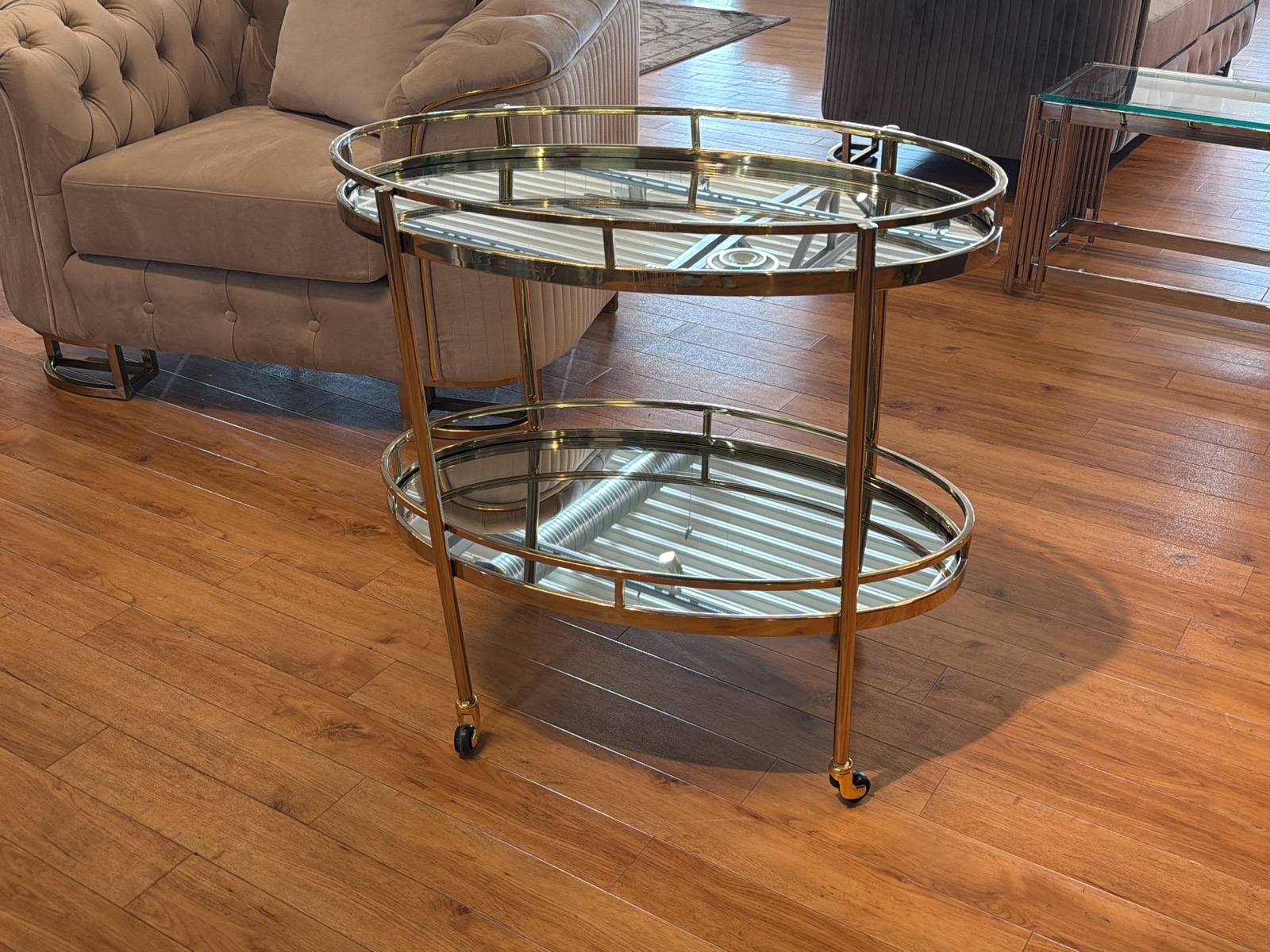 Drinkvagn med spegelglas