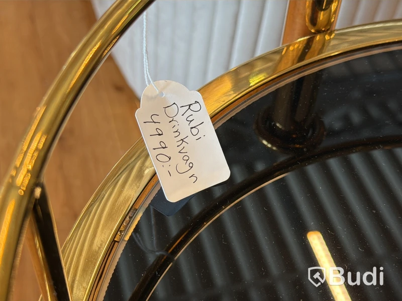 Drinkvagn, svart/ guld