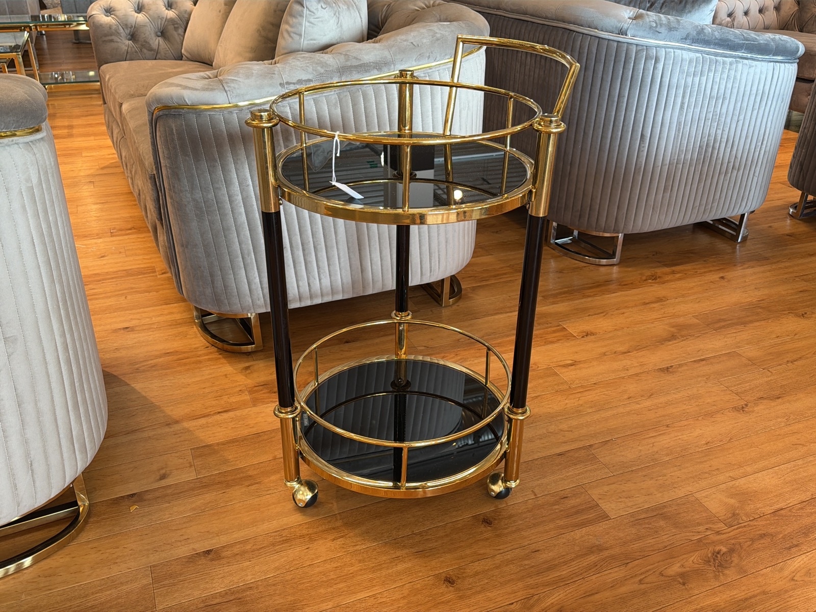 Drinkvagn, svart/ guld