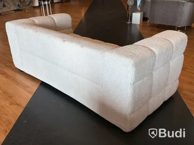 3-sits soffa i vitt teddytyg