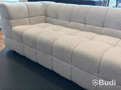 3-sits soffa i vitt teddytyg