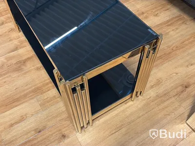 TV-bänk/ sidobänk, svart/ guld